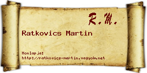 Ratkovics Martin névjegykártya